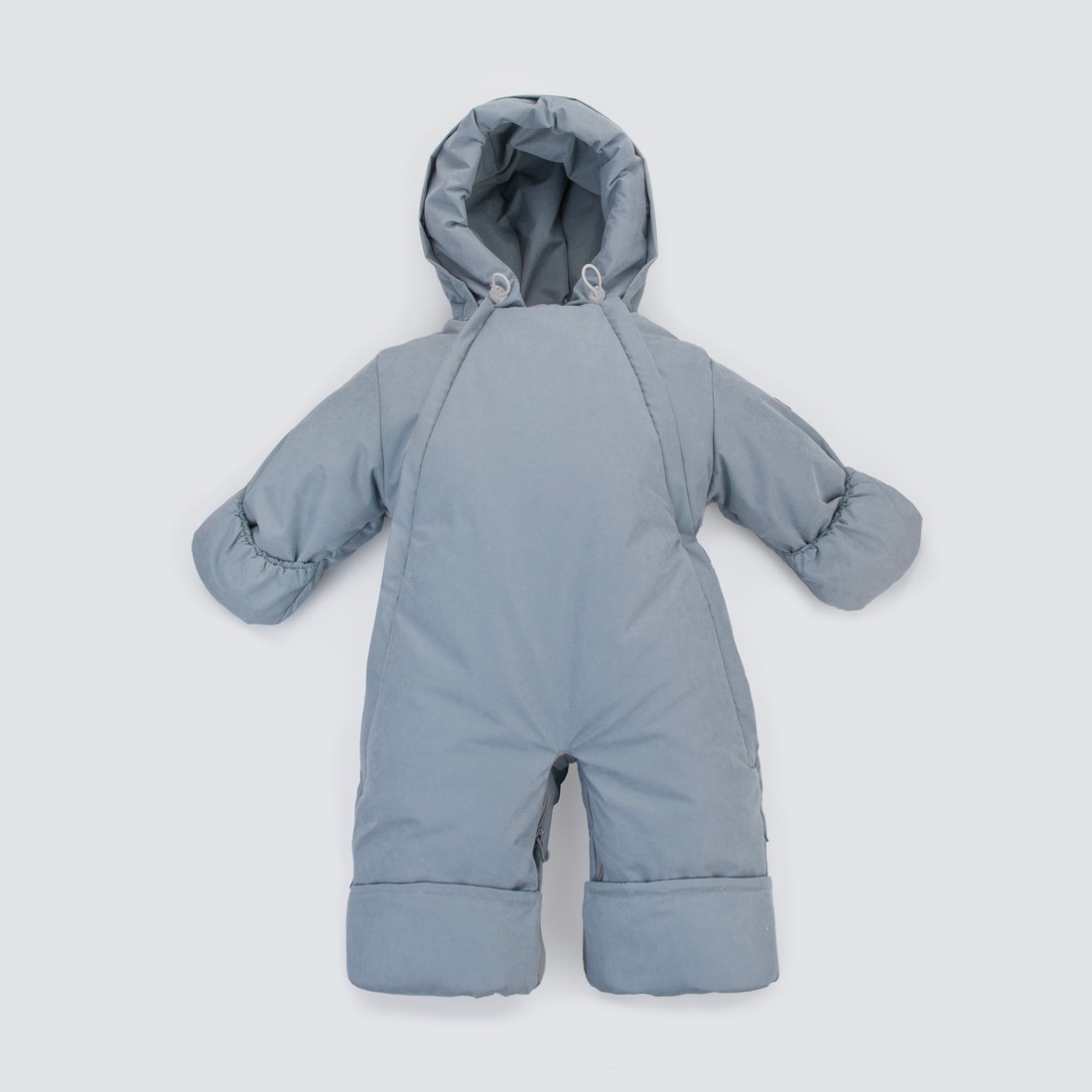 Комбинезон-трансформер "Вельвет", с отворотами, 3 сезона, серо-голубой
