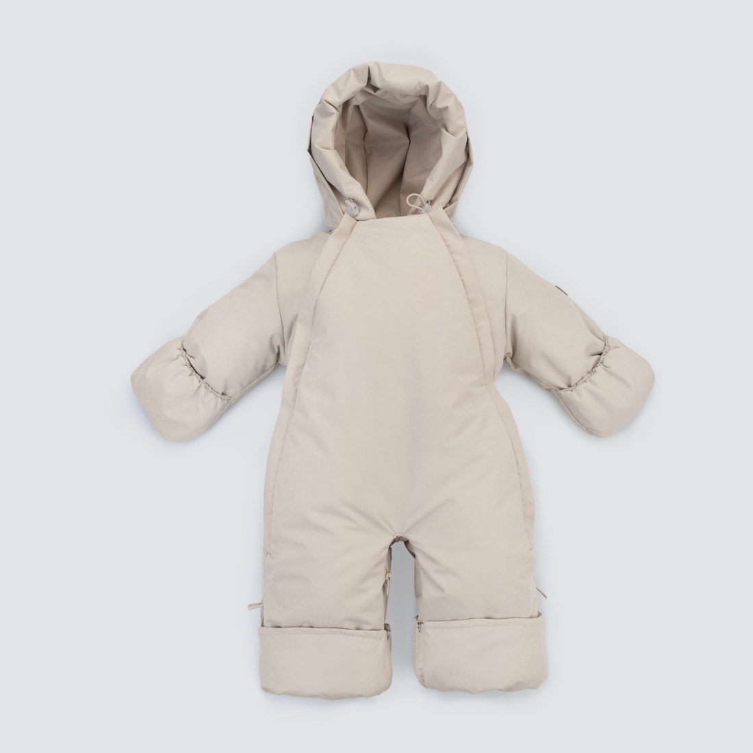 Комбинезон-трансформер "Вельвет", с отворотами, 3 сезона, слоновая кость