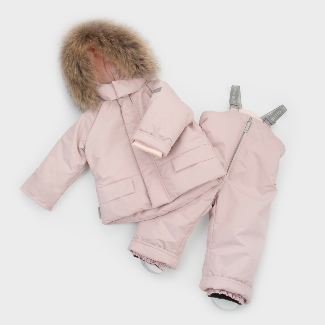 Комплект "Дискавери" с опушкой, зимний, пыльная сирень