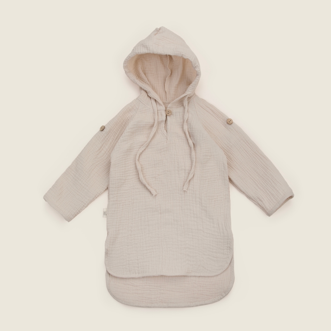Туника с капюшоном "Муслин", бежевый, лето