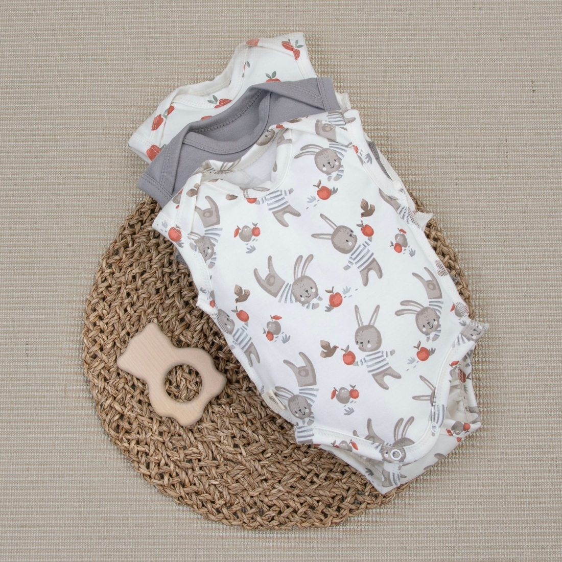 Боди майка  "Яблочки", 3шт/уп