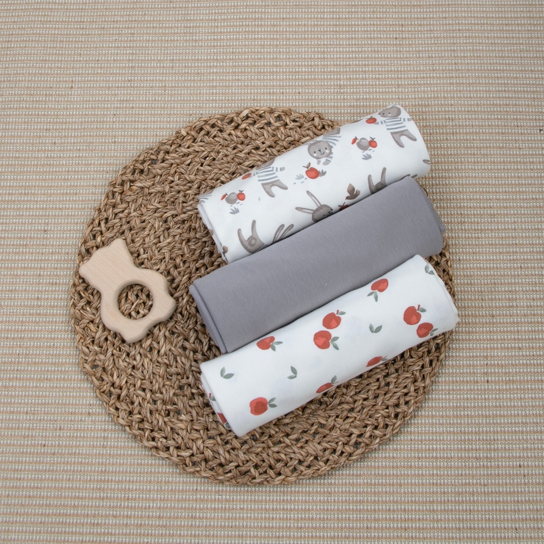 Пеленка 90-90см, "Яблочки" 3шт/уп.