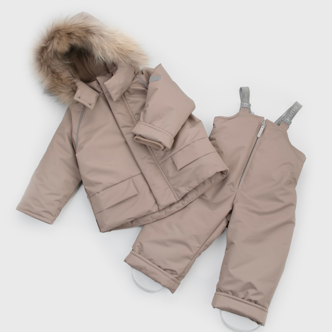 Комплект "Дискавери" с опушкой, зимний, шоколад