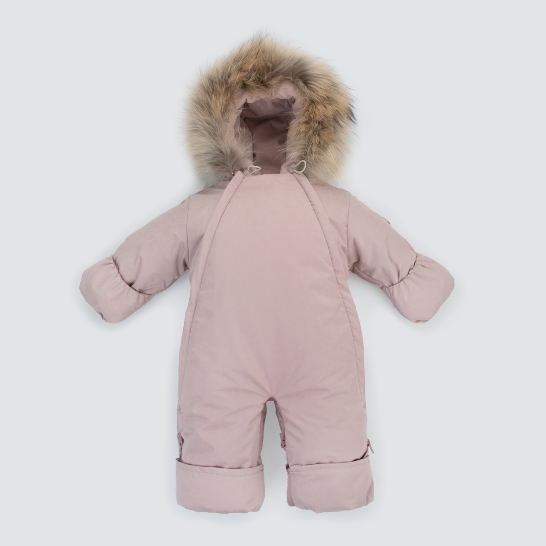 Комбинезон-трансформер "Вельвет", с опушкой, с отворотами, 3 сезона, королевский розовый