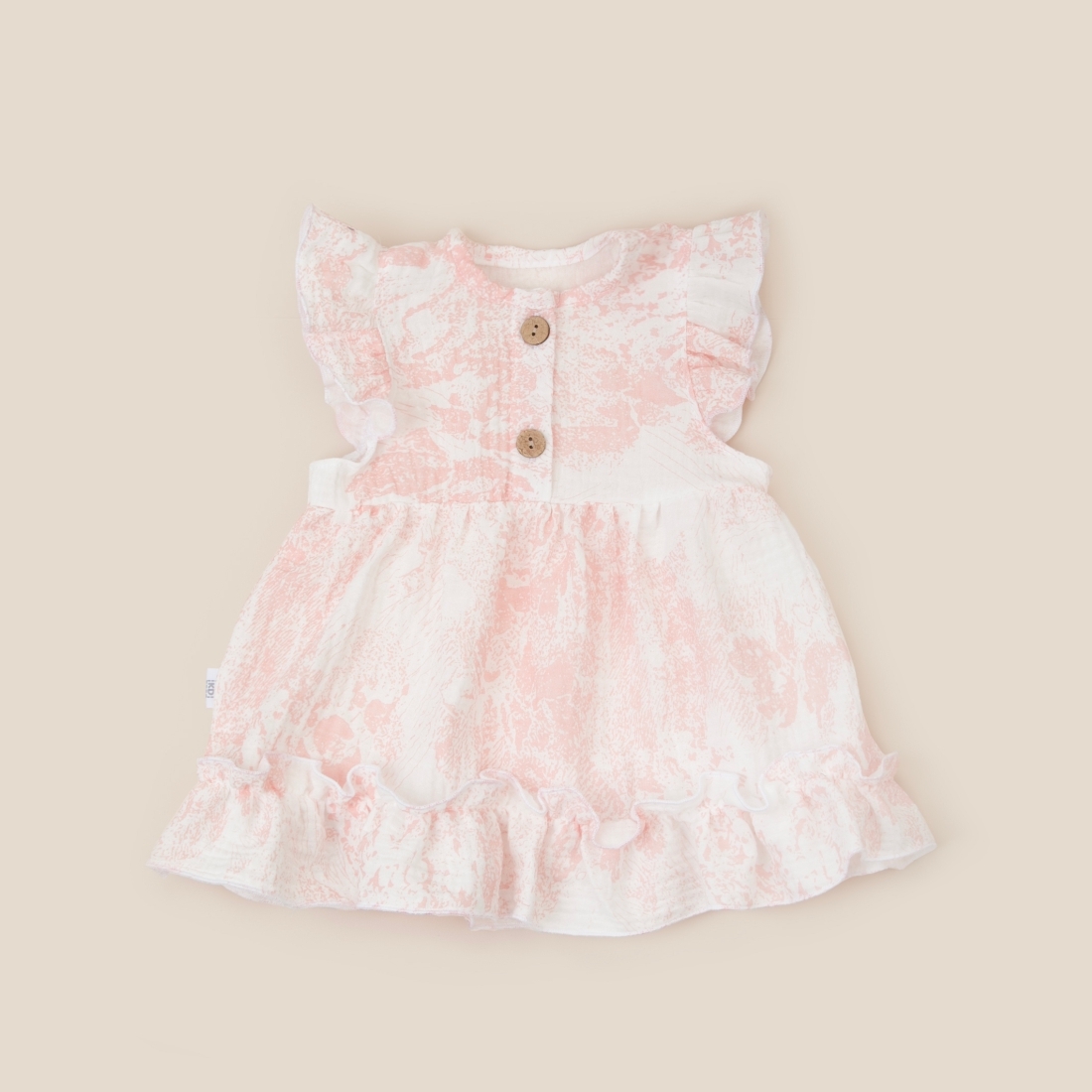 Платье с крылышками "Муслин", розовые облака, лето