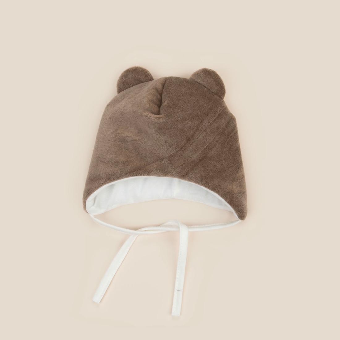Шапка с ушками "Мишка", демисезонная, капучино