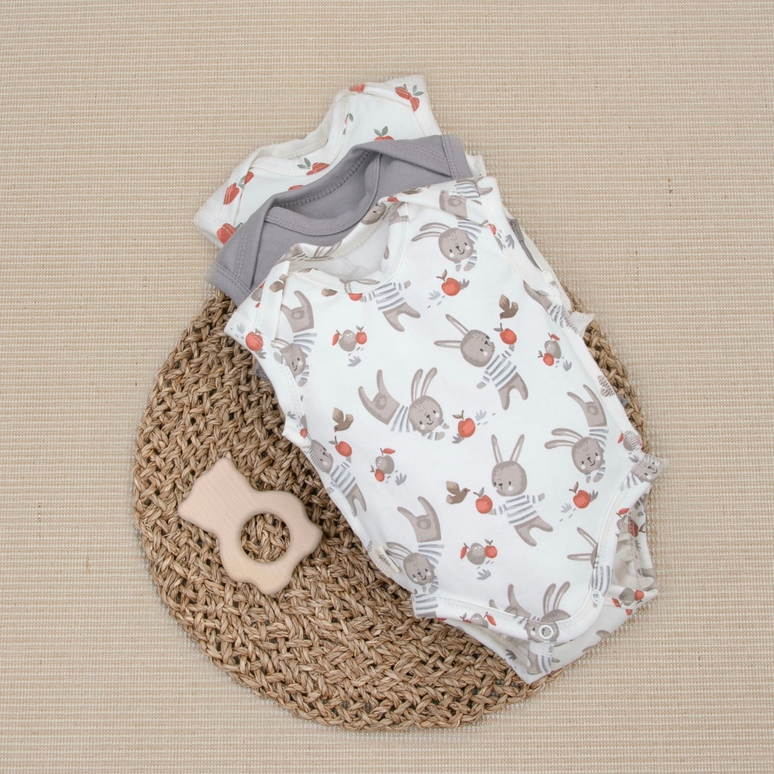 Боди майка  "Яблочки", 3шт/уп