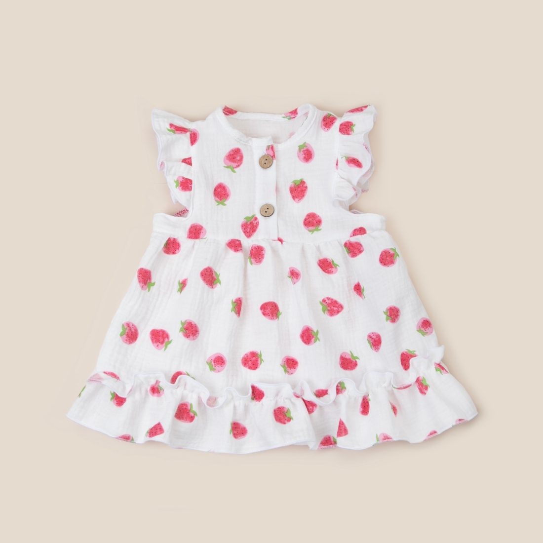 Платье с крылышками "Муслин", клубники, лето