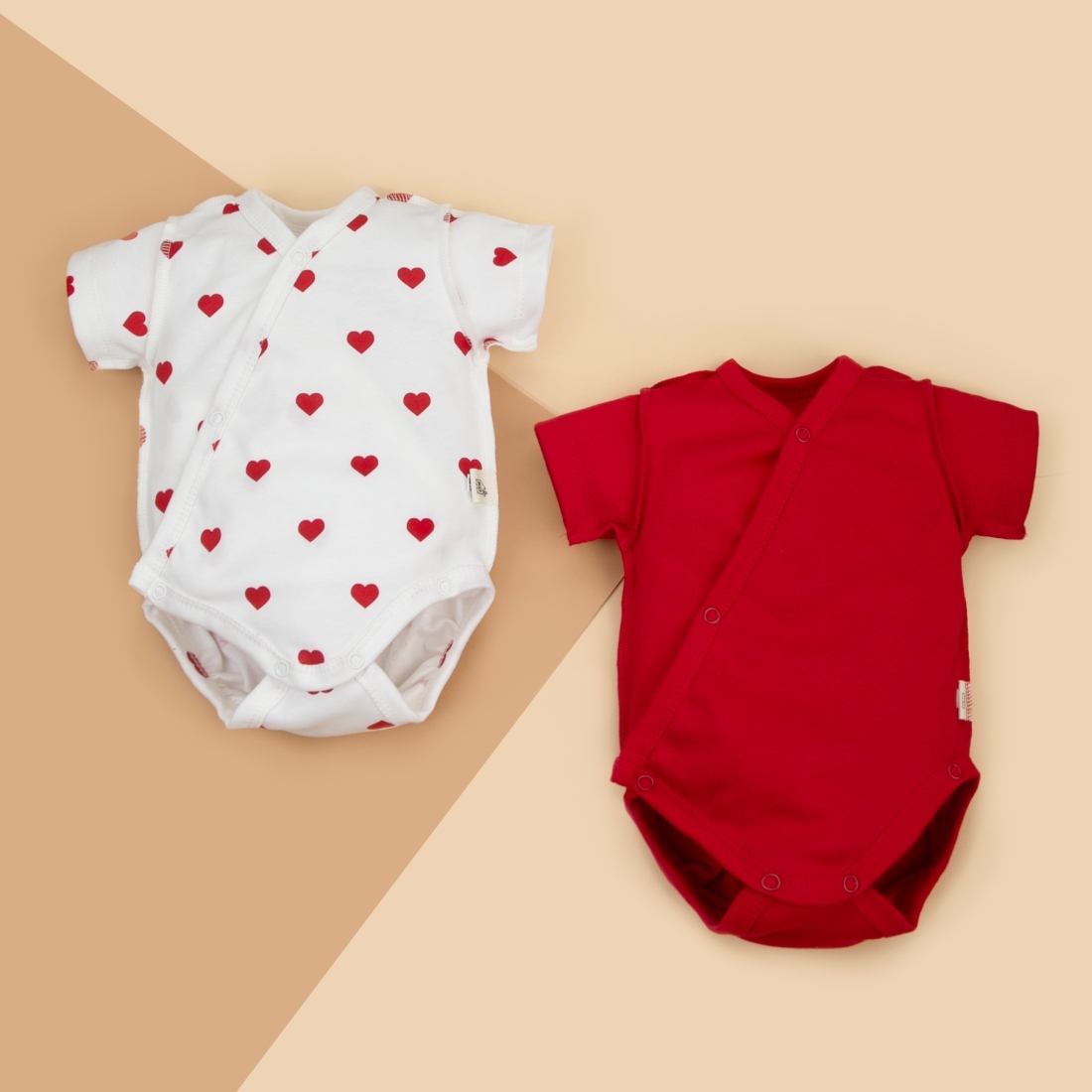 Боди с коротким рукавом "Мое сердечко", 2шт/уп