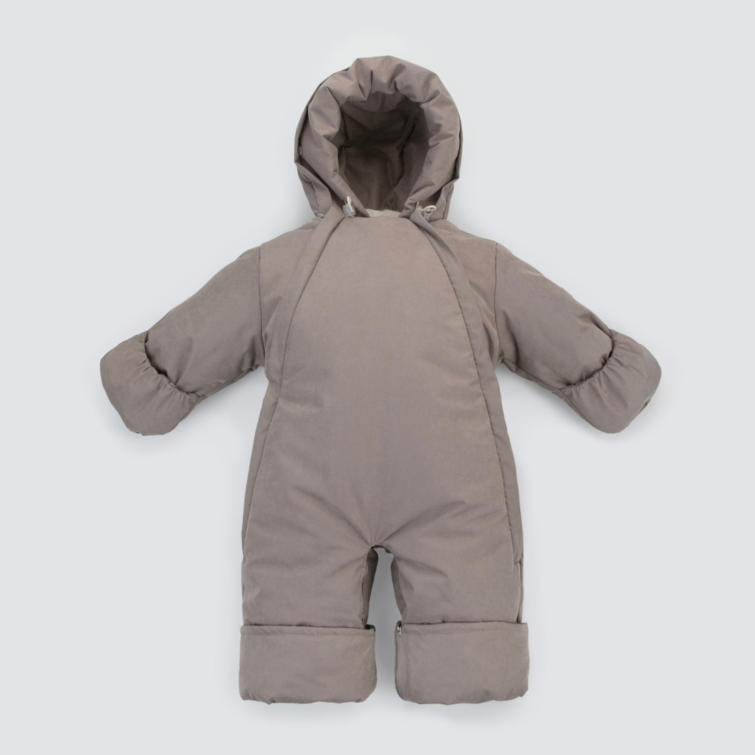 Комбинезон-трансформер "Вельвет", с отворотами, 3 сезона, капучино