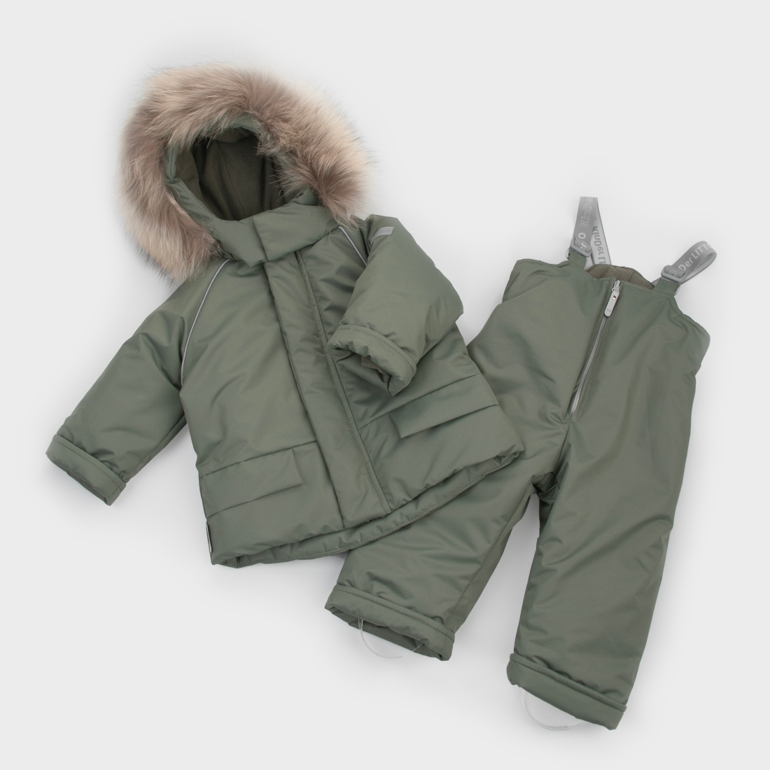 Комплект "Дискавери" с опушкой, зимний, хаки