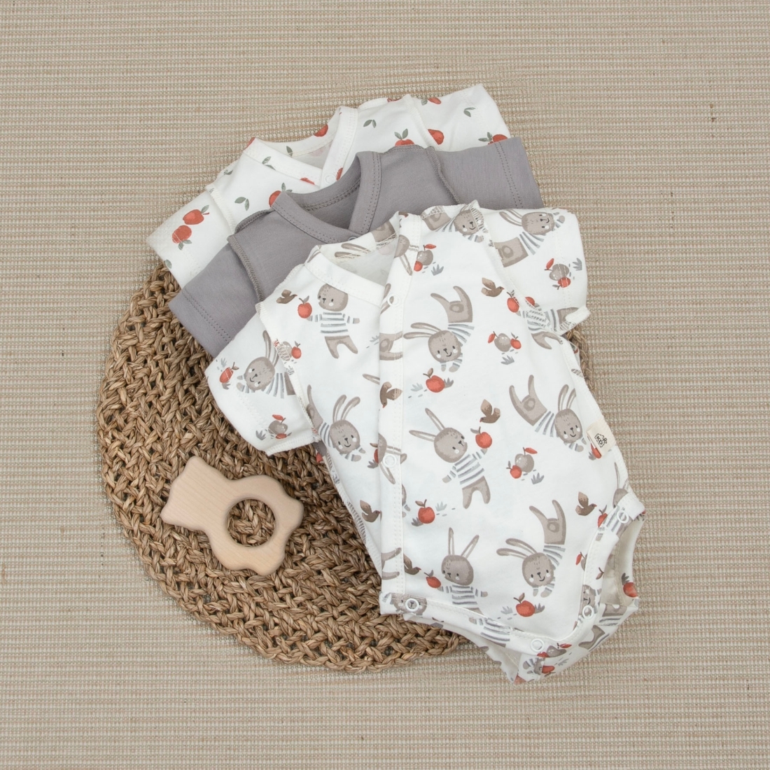 Боди с коротким рукавом "Яблочки", 2шт/уп