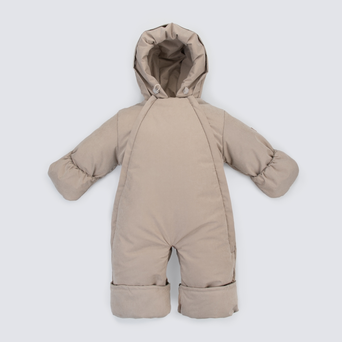 Комбинезон-трансформер "Вельвет", с отворотами, 3 сезона, светло-бежевый