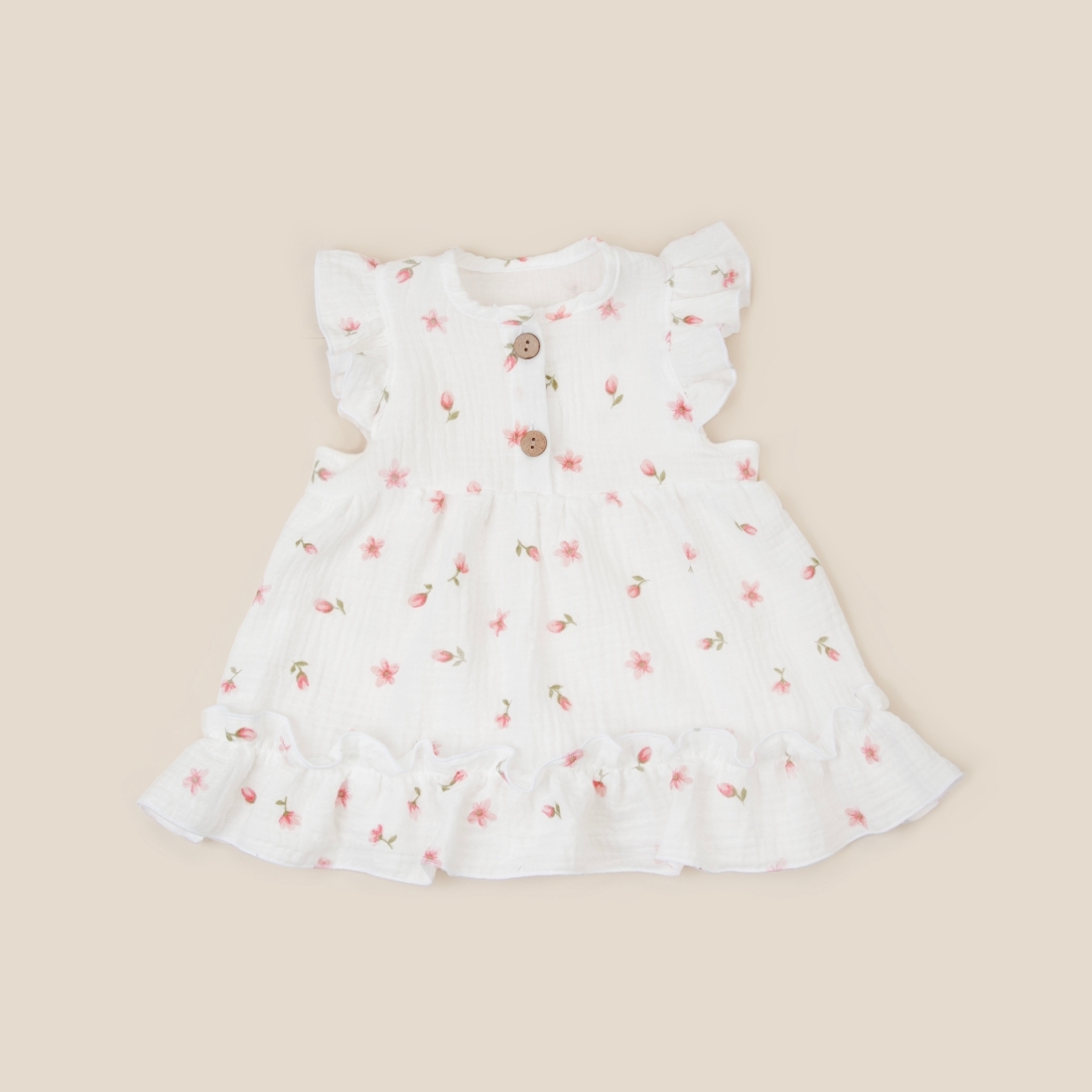 Платье с крылышками "Муслин", тюльпанчики, лето