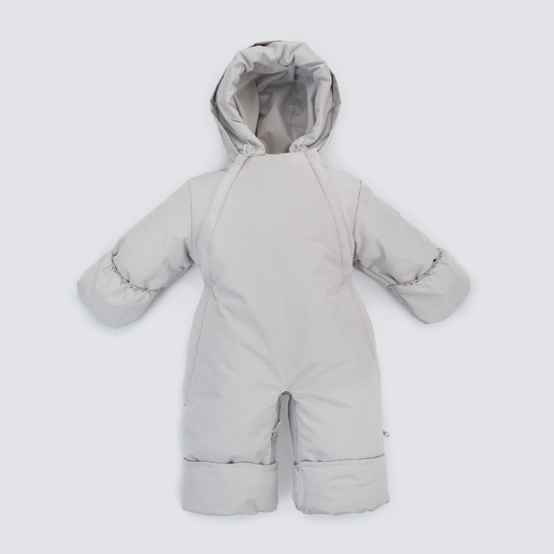 Комбинезон-трансформер "Вельвет", с отворотами, 3 сезона, светло-серый